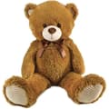 Miniatyrbillede 1 af 2: Brun bamse med sløjfe +/- 100 cm - PLANET PLUSH - Smuk 1 meter bamse i blød plys.