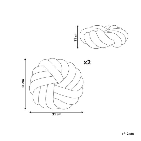 Set med 2 AKOLA Boucle prydnadskuddar 31 x 31 cm Sandfärgade Enfärgade Lumarko!