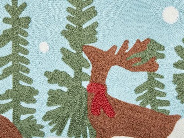 Sæt med 2 pyntepuder PEBERMYNTE Bomuld 45 x 45 cm Lyseblå Julemønster Lumarko!