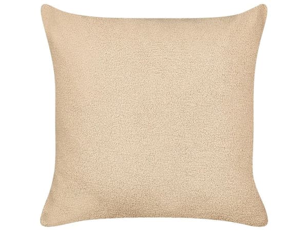 Set med 2 LEUZEA Boucle prydnadskuddar 60 x 60 cm Sandfärgade Lumarko!