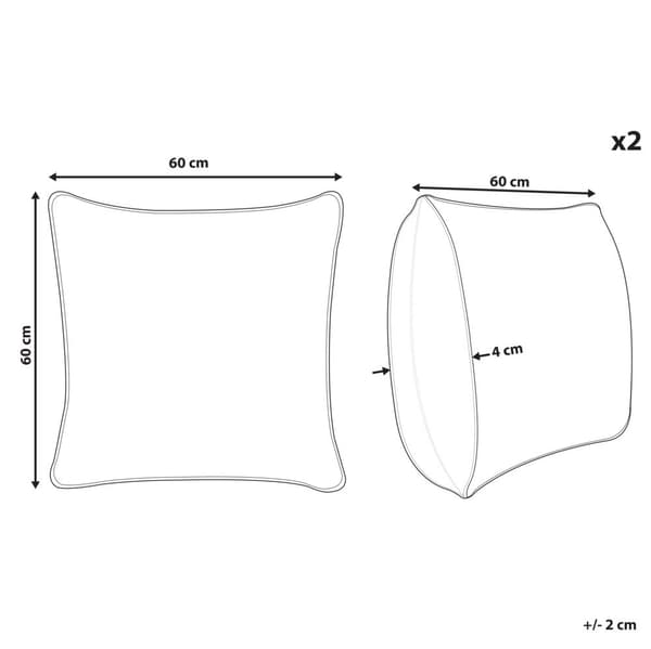 Set med 2 LEUZEA Boucle prydnadskuddar 60 x 60 cm Sandfärgade Lumarko!
