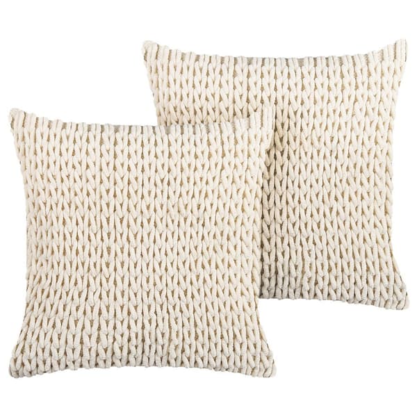 Sæt med 2 OXALIS pyntepuder 45 x 45 cm Beige Ensfarvet Lumarko!