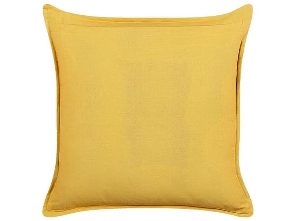 Set med 2 prydnadskuddar RAPIS sammet 45 x 45 cm gul geometriskt mönster Lumarko!