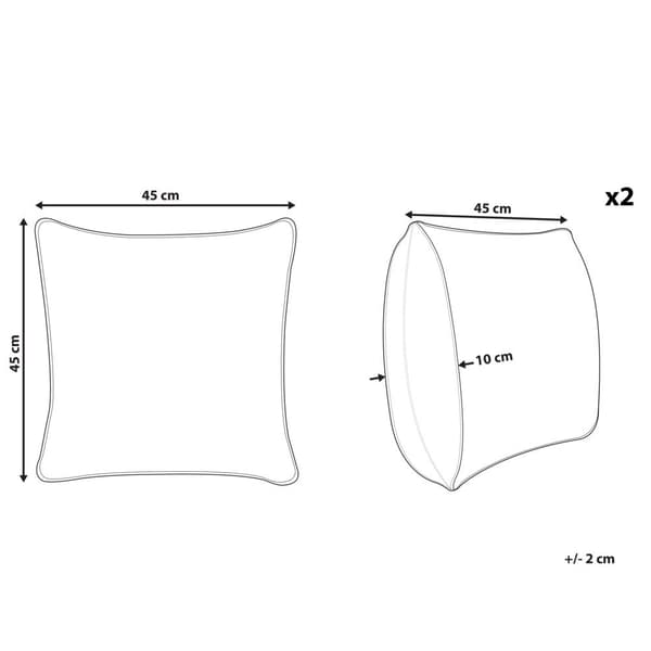 Set med 2 prydnadskuddar RAPIS sammet 45 x 45 cm gul geometriskt mönster Lumarko!