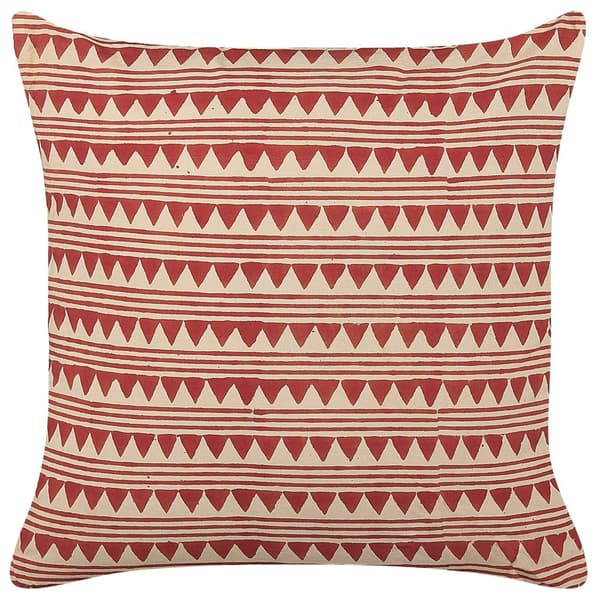 DEGLUPTA Dekorationskudde bomull 45 x 45 cm röd sicksackmönster Lumarko!