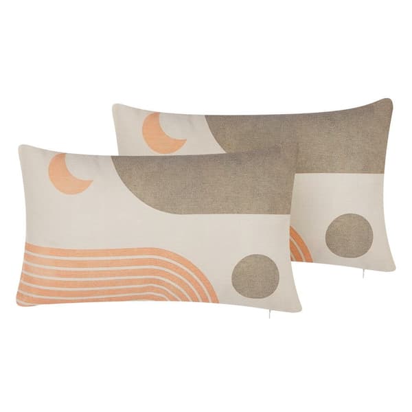 Set med 2 MELAMPODIUM prydnadskuddar 30 x 50 cm Färgglatt abstrakt mönster Lumarko!