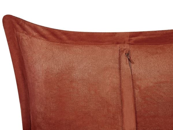Set med 2 prydnadskuddar ZINNIA Corduroy 47 x 27 cm Gyllenbrun Enfärgad Lumarko!