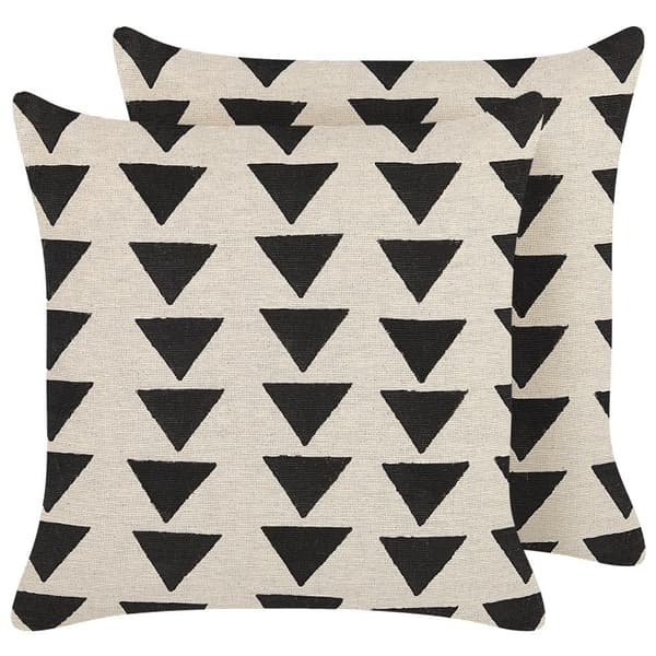 Set med 2 prydnadskuddar CERCIS bomull 45 x 45 cm Beige Geometriskt mönster Lumarko!
