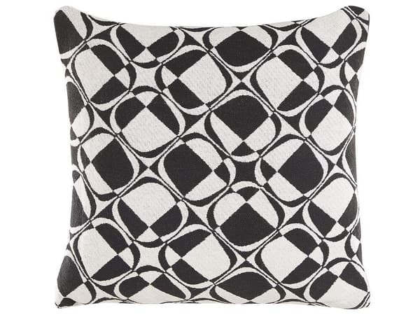 Sæt med 2 KOTURE pyntepuder Bomuld 45 x 45 cm Sort/hvid Geometrisk mønster Lumarko!