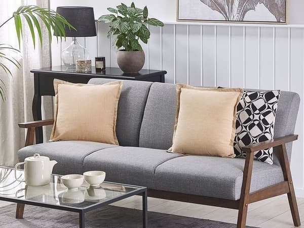 Set med 2 prydnadskuddar GUZMANIA 45 x 45 cm Beige Enfärgad Lumarko!