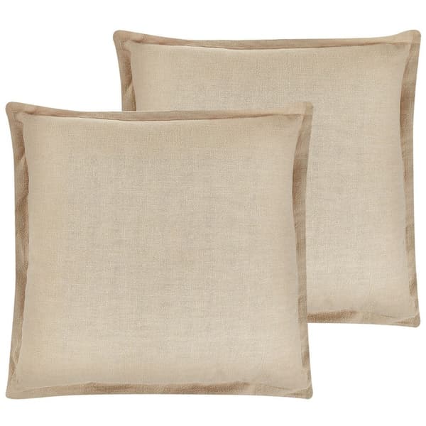 Set med 2 prydnadskuddar GUZMANIA 45 x 45 cm Beige Enfärgad Lumarko!