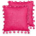 Miniatyrbild 1 av 6: Set med 2 JASMINE prydnadskuddar 45 x 45 cm Fuchsia Enfärgad Lumarko!