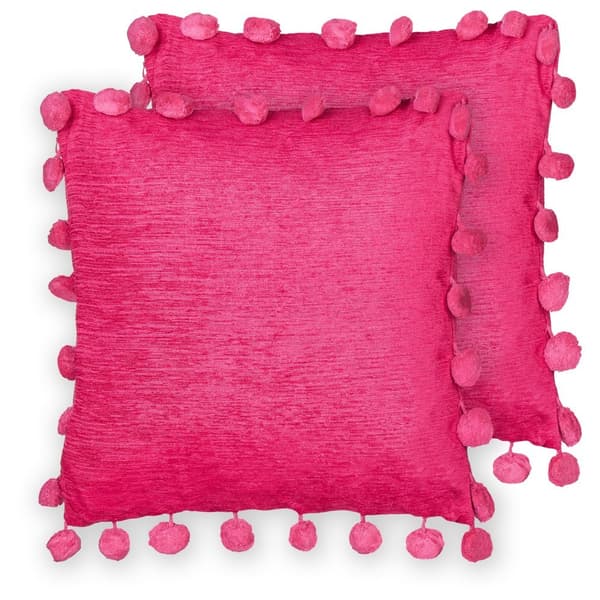 Set med 2 JASMINE prydnadskuddar 45 x 45 cm Fuchsia Enfärgad Lumarko!