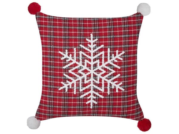 Set med 2 LONICERA prydnadskuddar 45 x 45 cm Rött julmönster Lumarko!