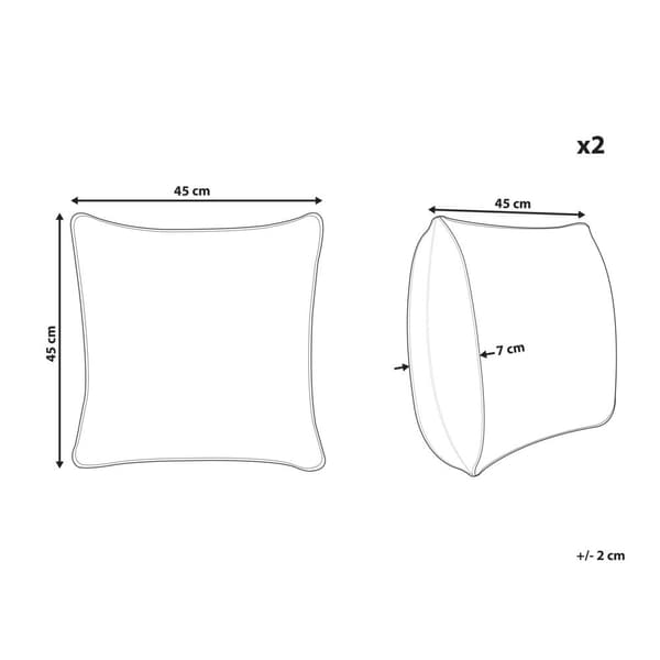 Set med 2 LONICERA prydnadskuddar 45 x 45 cm Rött julmönster Lumarko!