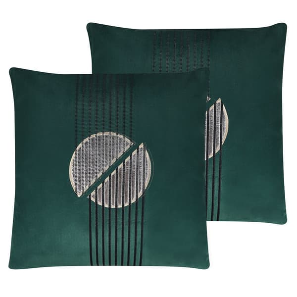 Sæt med 2 pyntepuder CEROPEGIA fløjl 45 x 45 cm Smaragdgrøn Geometrisk mønster Lumarko!