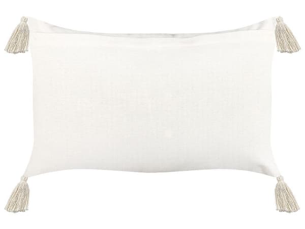 Set med 2 prydnadskuddar LUPINUS Bomull 55 x 35 cm Ljusbeige Geometriskt mönster Lumarko!