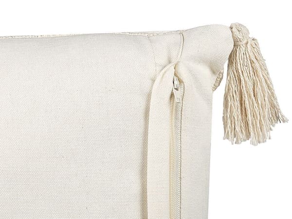 Set med 2 prydnadskuddar LUPINUS Bomull 55 x 35 cm Ljusbeige Geometriskt mönster Lumarko!