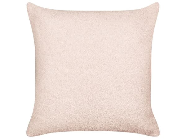 Set med 2 LEUZEA Boucle prydnadskuddar 45 x 45 cm Pastellrosa Enfärgad Lumarko!
