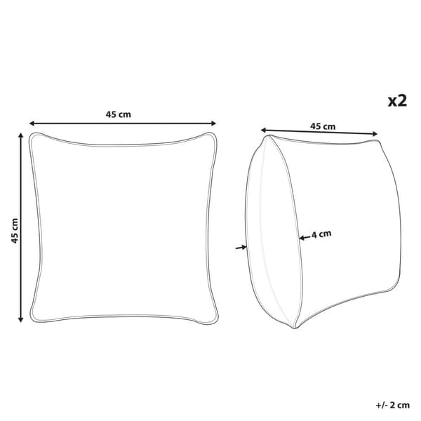 Set med 2 LEUZEA Boucle prydnadskuddar 45 x 45 cm Pastellrosa Enfärgad Lumarko!