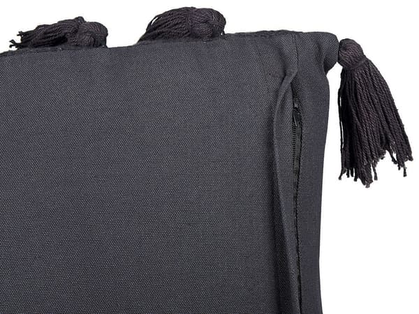 Sæt med 2 pyntepuder LYRUM Bomuld 45 x 45 cm Sort Ensfarvet Lumarko!