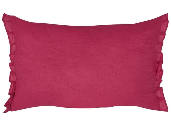 Set med 2 prydnadskuddar SASSAFRAS Linne 30 x 45 cm Vinröd Enfärgad Lumarko!