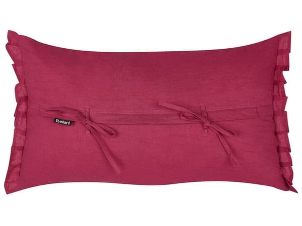 Set med 2 prydnadskuddar SASSAFRAS Linne 30 x 45 cm Vinröd Enfärgad Lumarko!