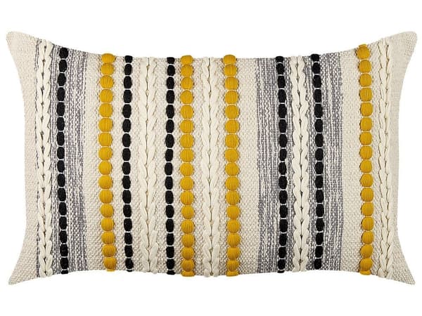 Set med 2 prydnadskuddar ARDISIA bomull 40 x 60 cm ljusbeige randig Lumarko!