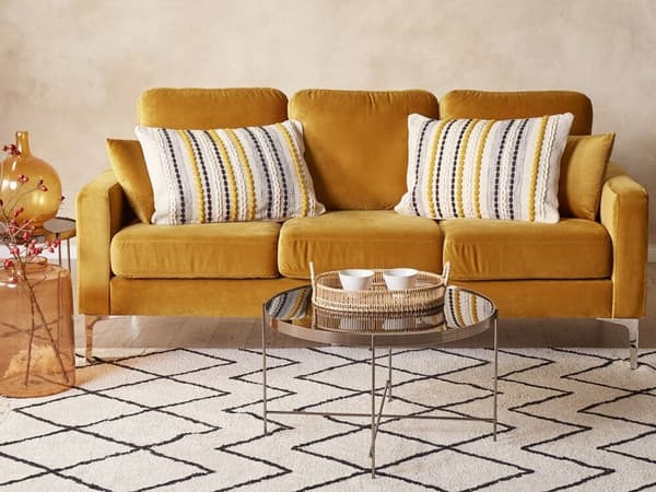 Set med 2 prydnadskuddar ARDISIA bomull 40 x 60 cm ljusbeige randig Lumarko!