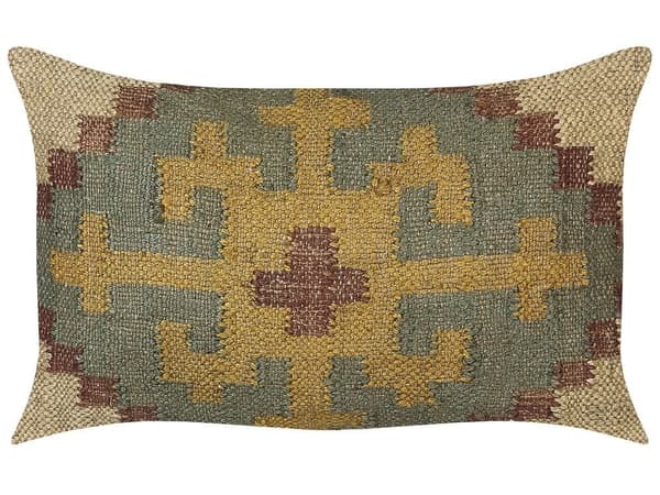 2 prydnadskuddar i jute 30 x 50 cm flerfärgade SARON Lumarko!