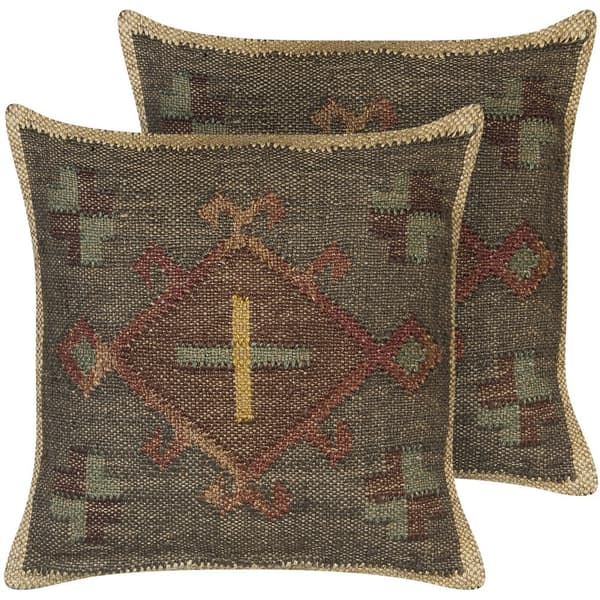 2 dekorative jutepuder 45 x 45 cm flerfarvede KATORA Lumarko!