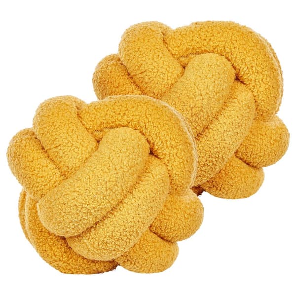 Set med 2 Bouclé-kuddar Senap MALNI Lumarko!