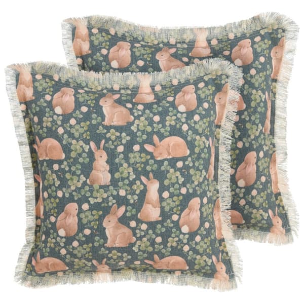 Sæt med 2 puder Polyester Grøn ALSTROEMERIA Lumarko!