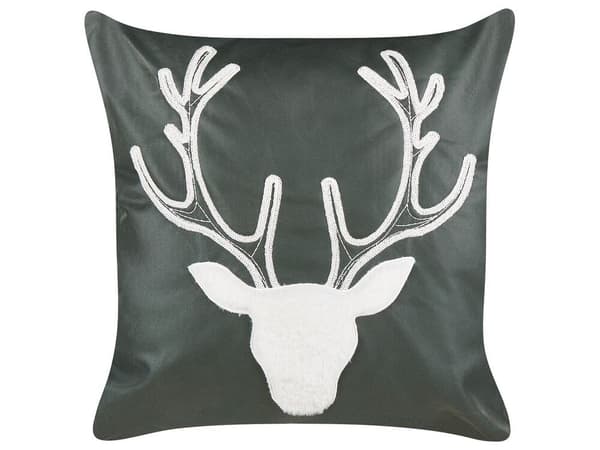 Sæt med 2 puder Broderi Velour Mørkegrøn BICOCCA Lumarko!