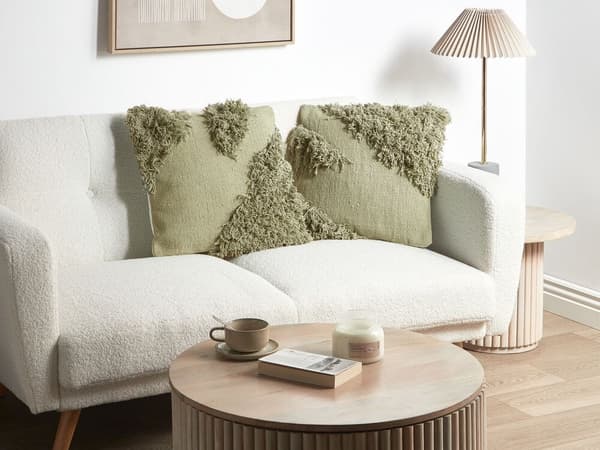 Set med 2 kuddar bomull ljusgrön SOURWOOD Lumarko!