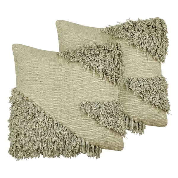 Set med 2 kuddar bomull ljusgrön SOURWOOD Lumarko!