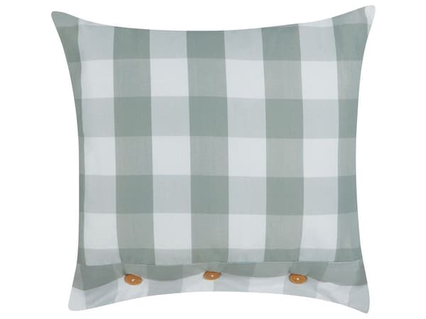 Set med 2 TAMNINE prydnadskuddar 45 x 45 cm Mint Rutig Lumarko!