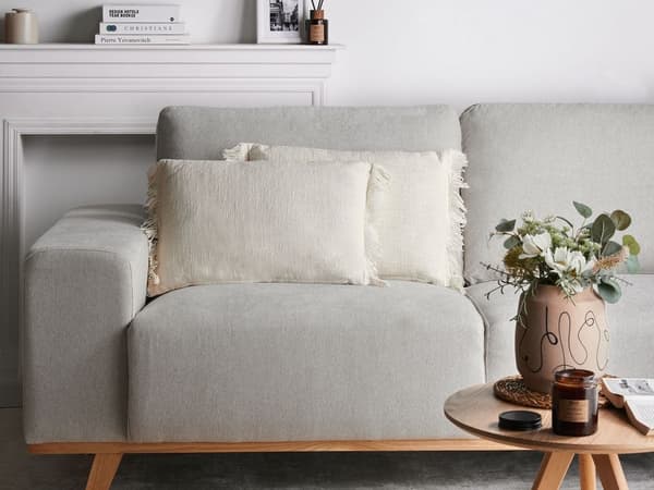 Set med 2 prydnadskuddar MABA Bomull 50 x 35 cm Offwhite Enfärgad Lumarko!