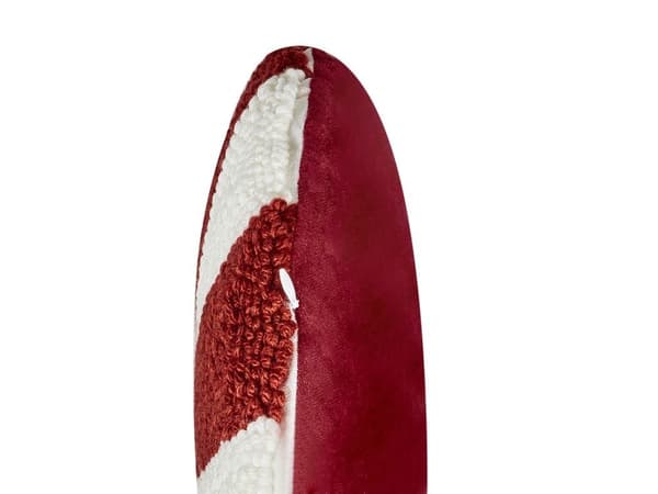Sæt med 2 SWIRL CANDY Bouclé pyntepuder 40 x 40 cm Rødt julemønster Lumarko!