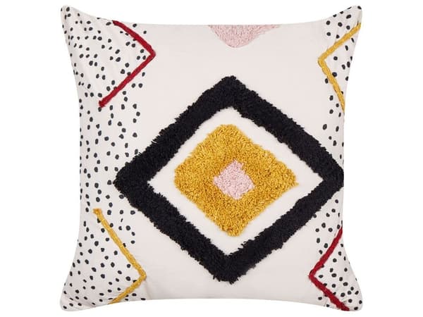 Set med 2 SOLANUM prydnadskuddar bomull 45 x 45 cm Färgglatt geometriskt mönster Lumarko!