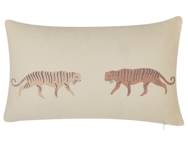 Set med 2 NIEREMBERGIA prydnadskuddar 30 x 50 cm Beige Djurmönster Lumarko!