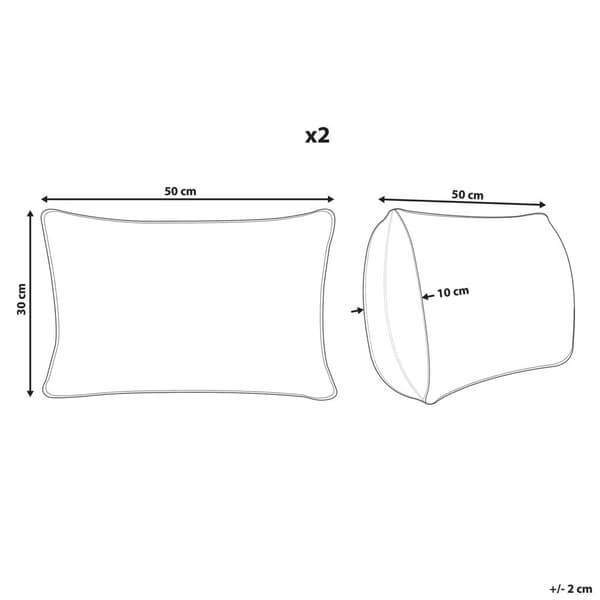 Set med 2 NIEREMBERGIA prydnadskuddar 30 x 50 cm Beige Djurmönster Lumarko!
