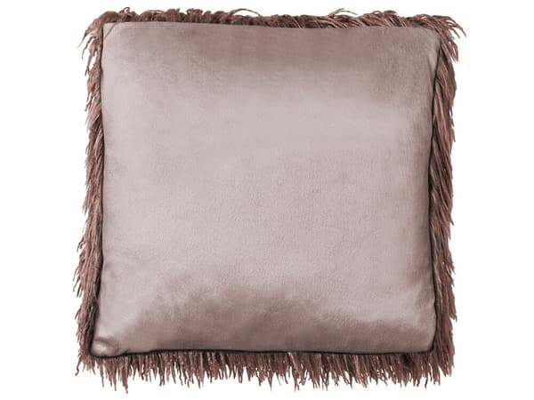 Sæt med 2 COROKIA pyntepuder Kunstpels 45 x 45 cm Brun Ensfarvet Lumarko!