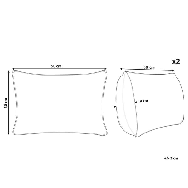 Set med 2 prydnadskuddar MOCHI sammet 30 x 50 cm Rött julmönster Lumarko!