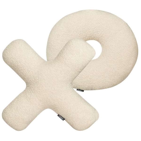 Set med 2 HESPERIS Boucle prydnadskuddar Beige Enfärgade Lumarko!