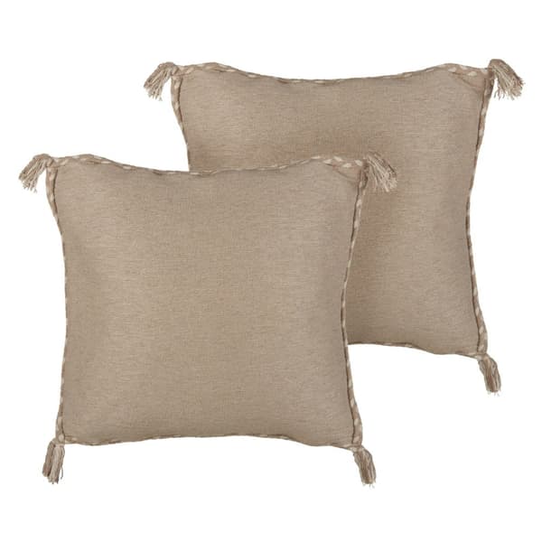 Sæt med 2 ERIGERON jute pyntepuder 45 x 45 cm Beige Ensfarvet Lumarko!