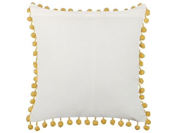 Set med 2 prydnadskuddar LYCROIS bomull 45 x 45 cm gult blommönster Lumarko!