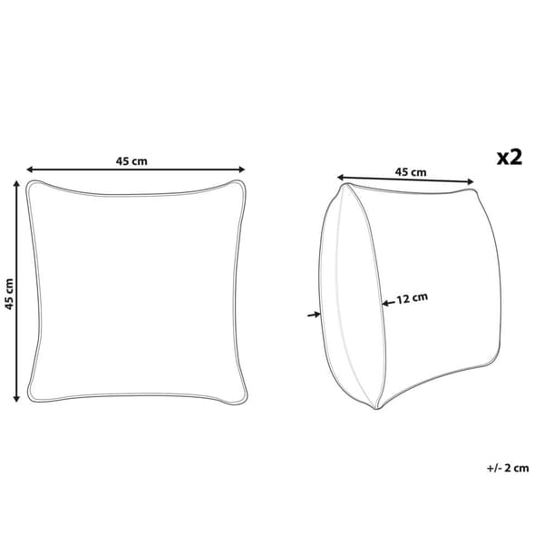 Set med 2 HELCONIA prydnadskuddar bomull 45 x 45 cm Färgglatt geometriskt mönster Lumarko!
