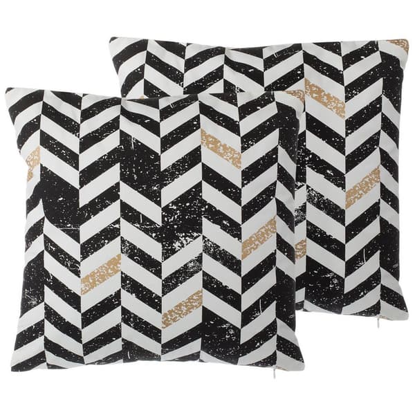 Set med 2 HELCONIA prydnadskuddar bomull 45 x 45 cm Färgglatt geometriskt mönster Lumarko!