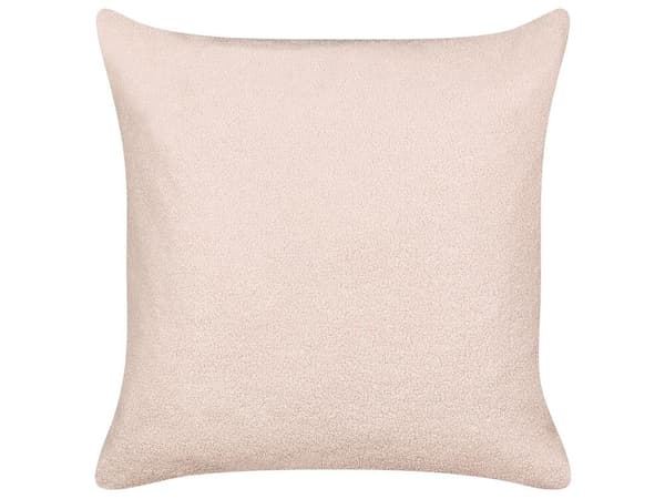 Set med 2 LEUZEA Boucle prydnadskuddar 60 x 60 cm Pastellrosa Enfärgad Lumarko!